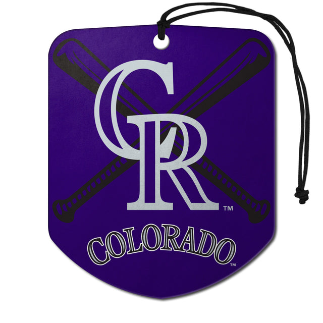 Colorado Rockies Air Freshener Shield Design 2 Pack