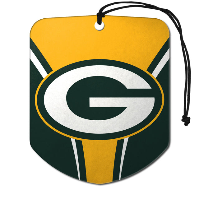 Green Bay Packers Air Freshener Shield Design 2 Pack