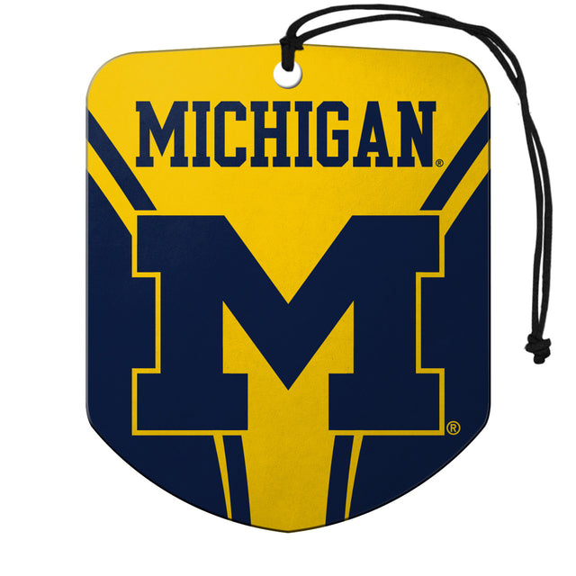 Ambientador con diseño de escudo de los Wolverines de Michigan, paquete de 2