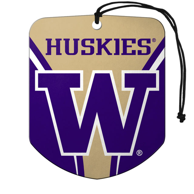 Ambientador con diseño de escudo de Washington Huskies, paquete de 2