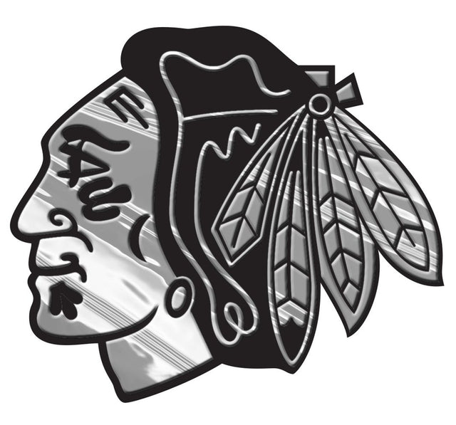 Emblema para automóvil de los Chicago Blackhawks, color plateado