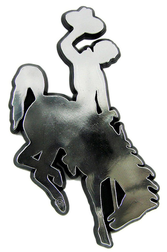 Wyoming Cowboys Auto Emblem - Silver