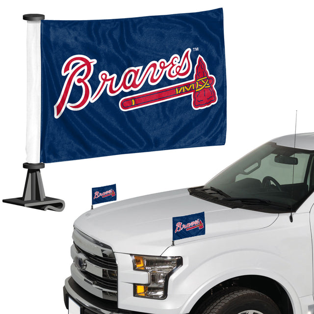 Juego de 2 banderas de los Atlanta Braves, estilo embajador