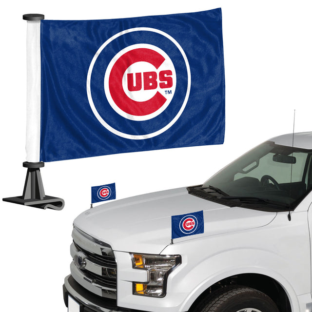 Juego de 2 banderas de los Chicago Cubs, estilo Ambassador