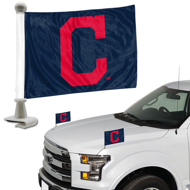 Juego de 2 banderas de los Cleveland Indians, estilo Ambassador