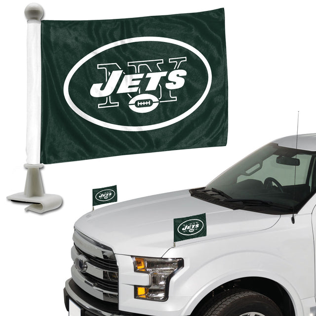 Juego de 2 banderas de los New York Jets, estilo embajador