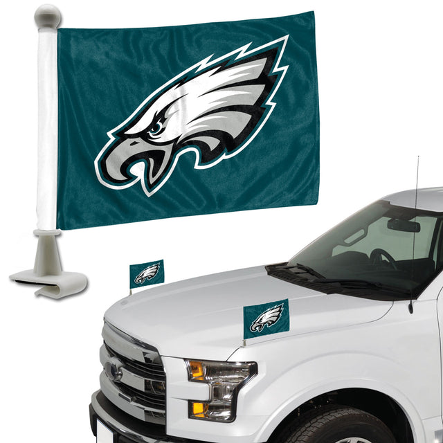 Juego de 2 banderas de los Philadelphia Eagles, estilo Ambassador