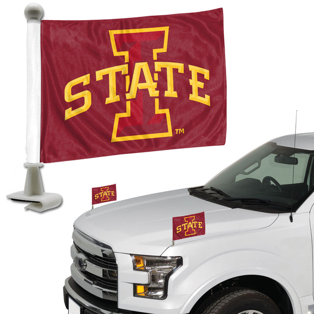 Juego de banderas de los Iowa State Cyclones, 2 piezas, estilo embajador