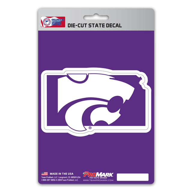 Calcomanía de los Kansas State Wildcats con diseño estatal