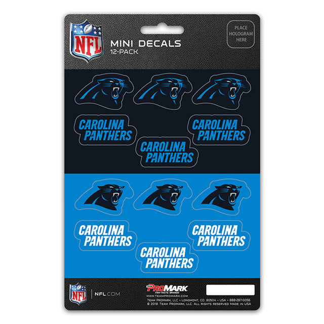 Juego de calcomanías de Carolina Panthers, paquete de 12 unidades