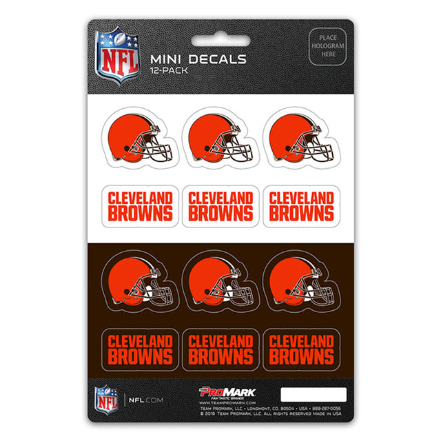 Juego de calcomanías de los Cleveland Browns, paquete de 12 unidades