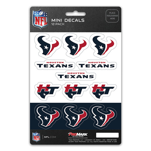 Juego de calcomanías de los Houston Texans, paquete de 12 unidades