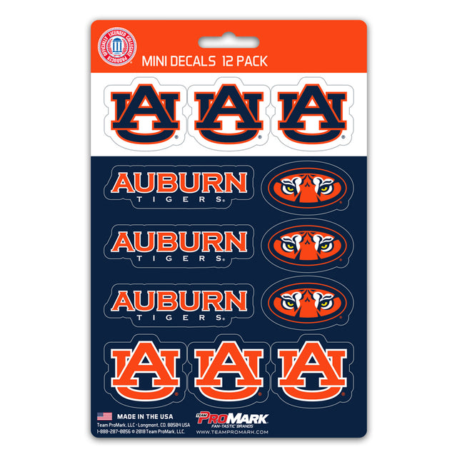 Juego de calcomanías de Auburn Tigers, paquete de 12 unidades