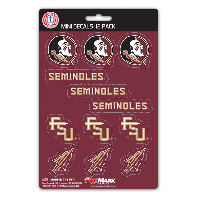 Juego de calcomanías de los Florida State Seminoles, paquete de 12 unidades