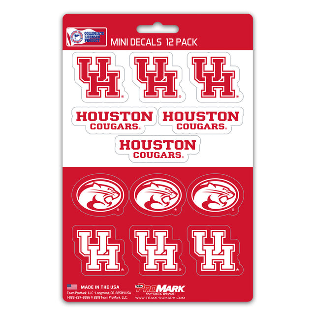 Juego de calcomanías de los Houston Cougars, paquete de 12 unidades