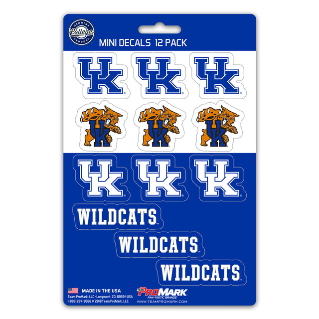 Juego de calcomanías de Kentucky Wildcats, paquete de 12 unidades