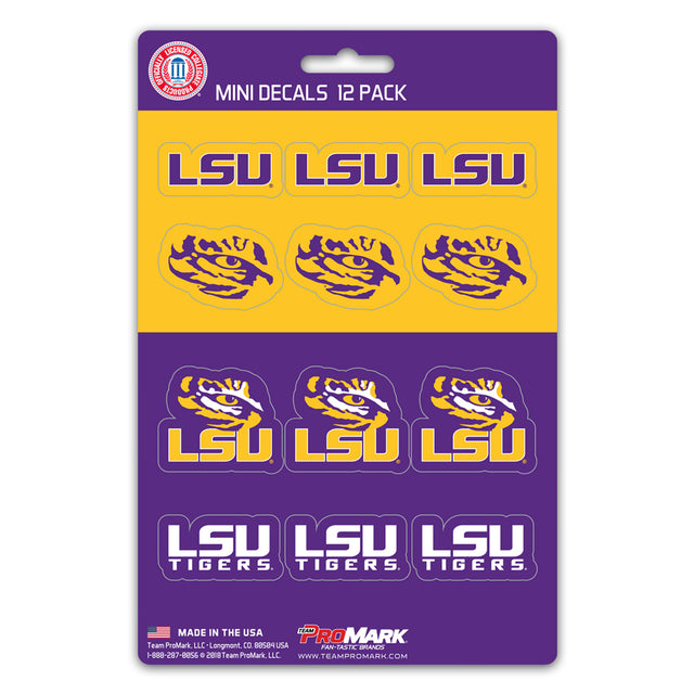 Juego de calcomanías de LSU Tigers, paquete de 12 unidades