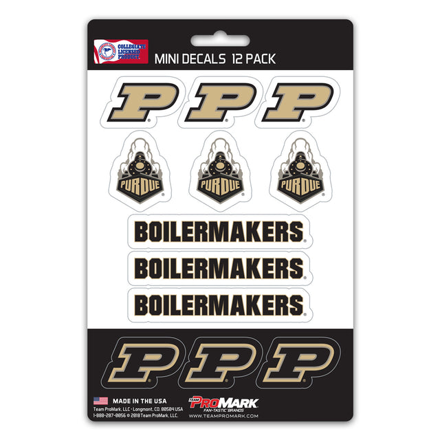 Juego de calcomanías de Purdue Boilermakers, paquete de 12 unidades