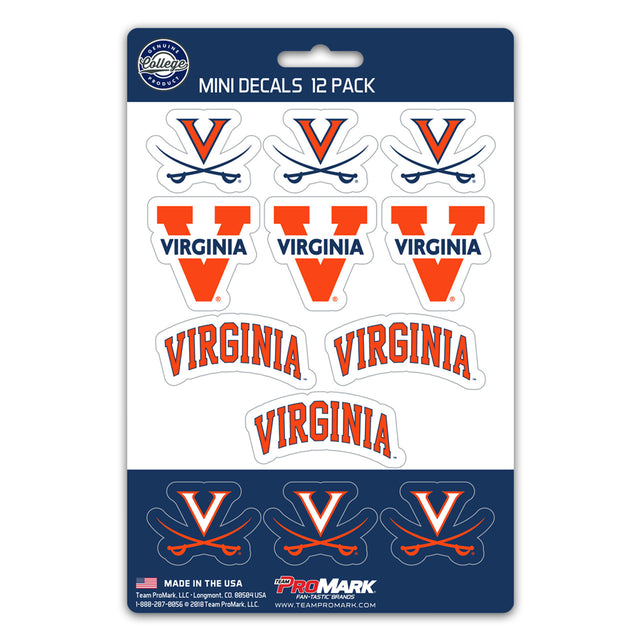 Juego de calcomanías de los Virginia Cavaliers, paquete de 12 unidades