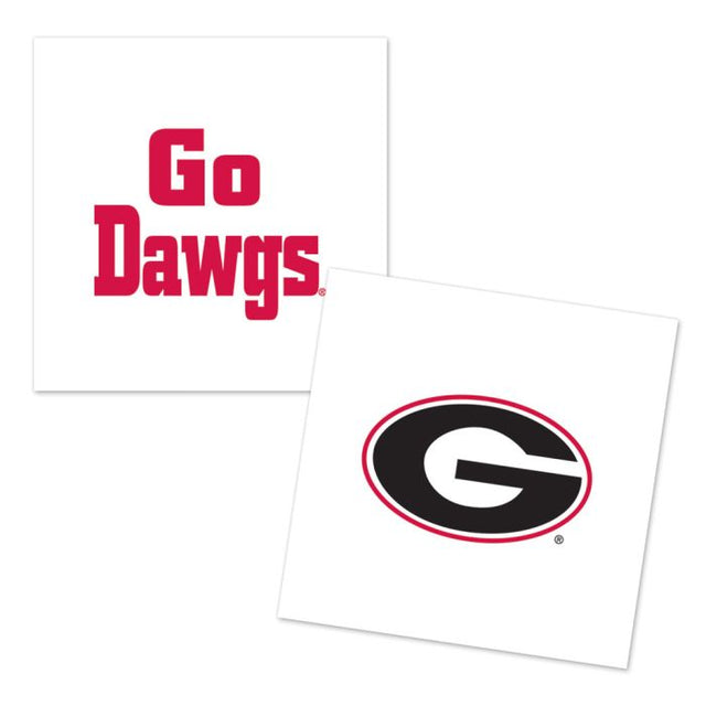 Georgia Bulldogs Two Designs Tattoo 4 pack