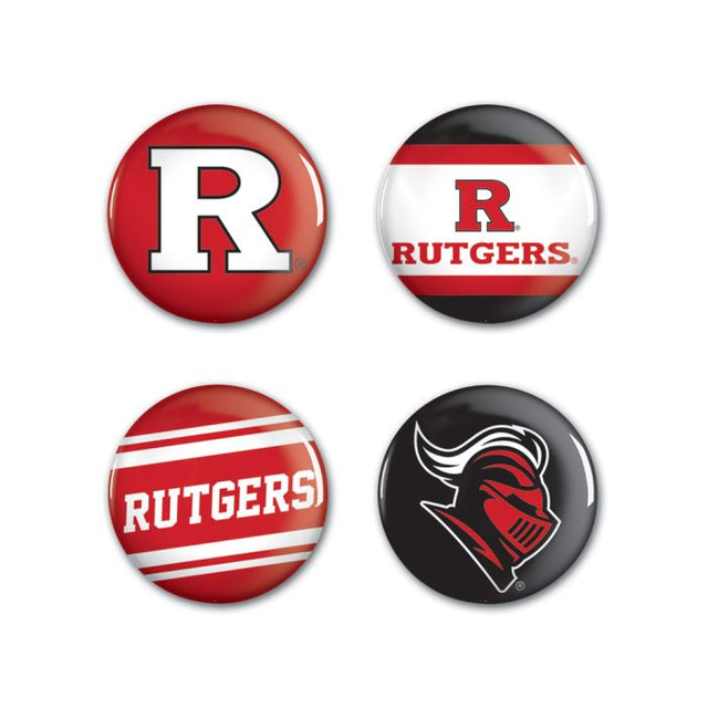 Paquete de 4 botones Rutgers Scarlet Knights de 1 1/4" de diámetro