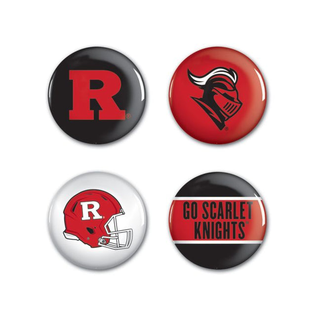 Rutgers Scarlet Knights Button 4 Pack 1 1/4" Rnd