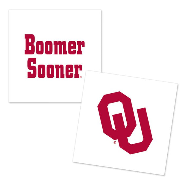 Paquete de 4 tatuajes con dos diseños de los Oklahoma Sooners