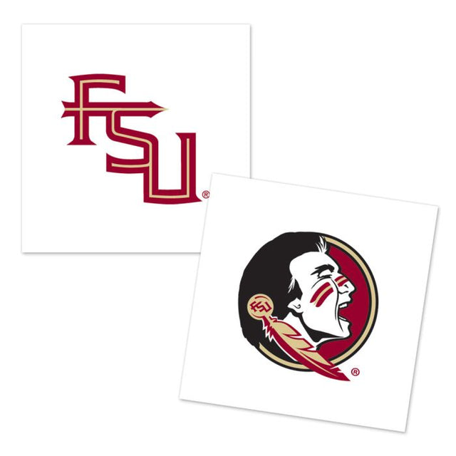 Paquete de 4 tatuajes de la FSU y logotipo de la cabeza india de los Florida State Seminoles