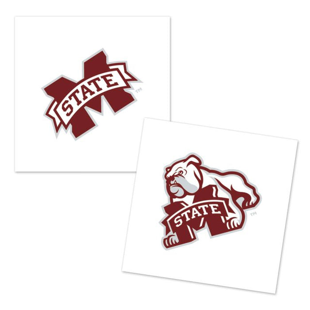 Mississippi State Bulldogs Two Designs Tattoo 4 pack