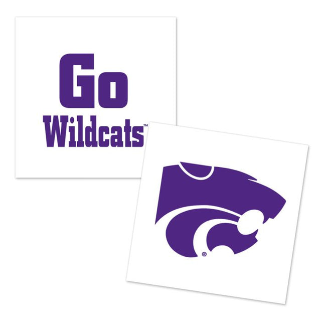 Paquete de 4 tatuajes con dos diseños de Kansas State Wildcats