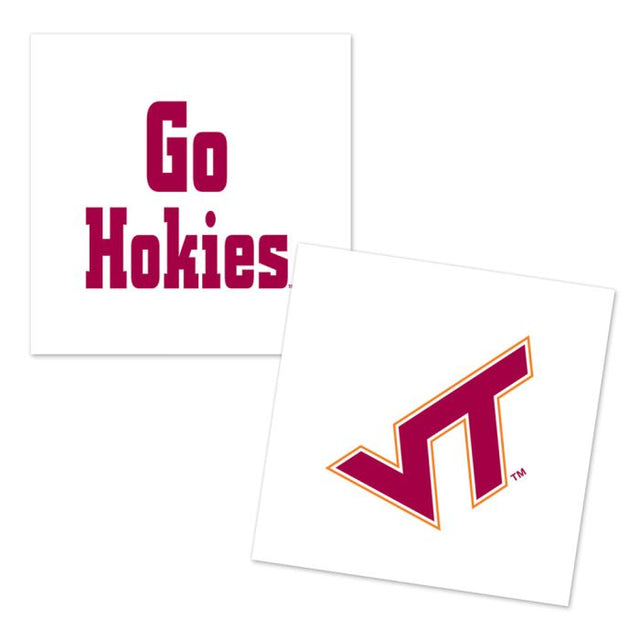 Paquete de 4 tatuajes con dos diseños de Virginia Tech Hokies