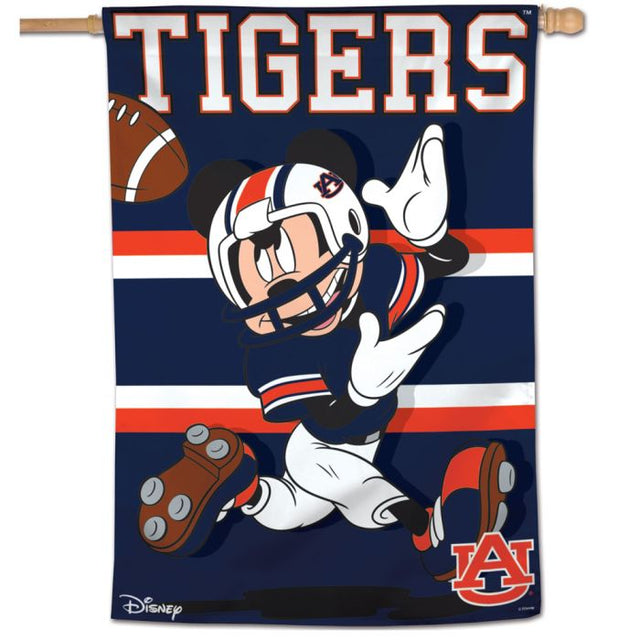 Bandera vertical de Mickey Mouse de Auburn Tigers/Disney de 28" x 40"