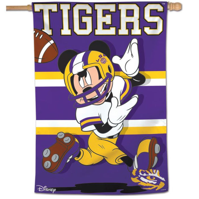 Bandera vertical de Mickey Mouse de LSU Tigers / Disney de 28" x 40"