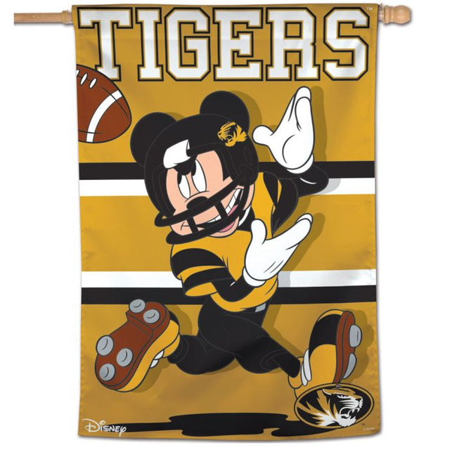 Bandera vertical de Mickey Mouse de los Tigres de Missouri y Disney de 28" x 40"