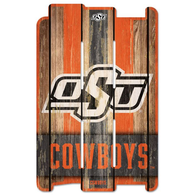 Oklahoma State Cowboys Wood Fence Sign