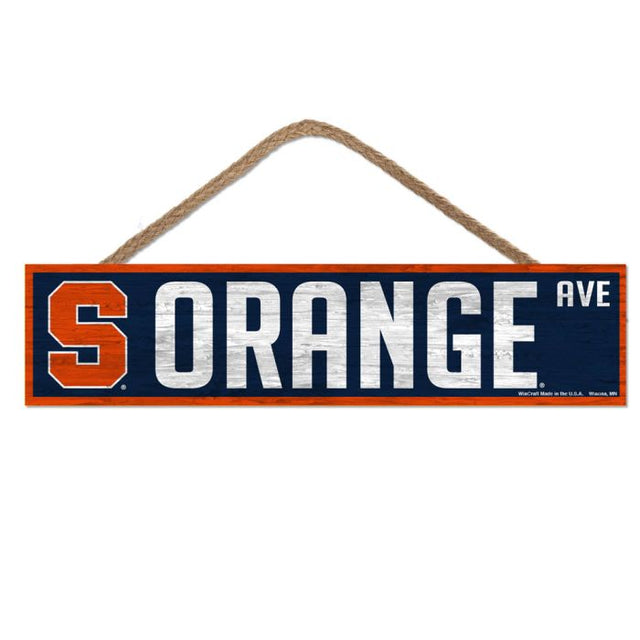 Syracuse Orange Wood Sign-with Rope 4" x 17"