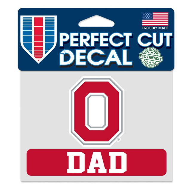 Calcomanía de color de corte perfecto de Ohio State Buckeyes DAD de 4,5" x 5,75"