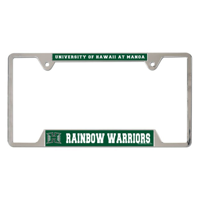 Hawaii Warriors Metal License Plate Frame