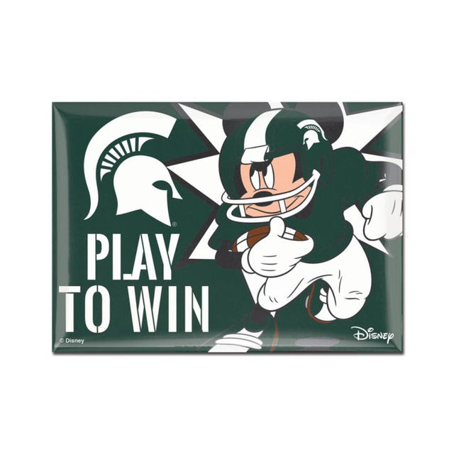 Michigan State Spartans / Disney MICKEY MOUSE FOOTBALL Metal Magnet 2.5" x 3.5"