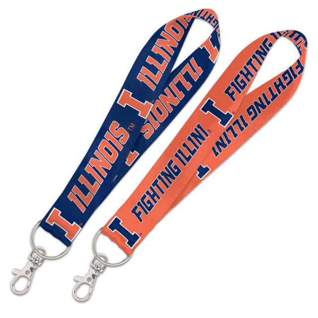 Illinois Fighting Illini Lanyard Key Strap 1"