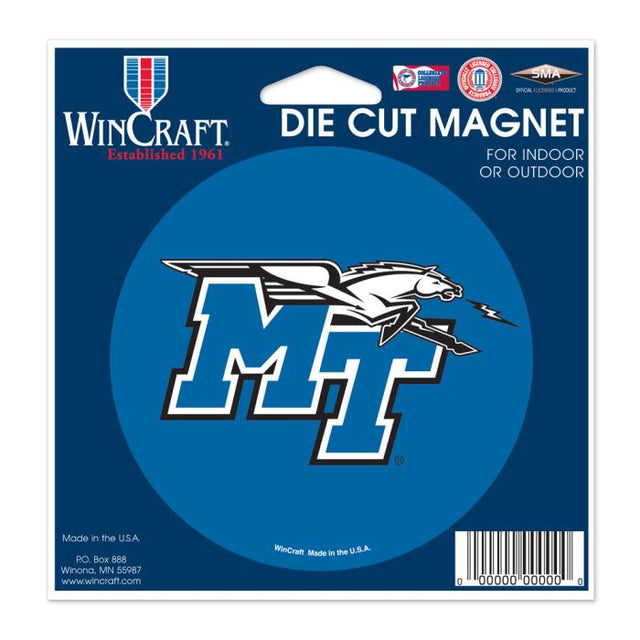 Middle Tennessee State Blue Raiders Die Cut Magnet 4.5" x 6"