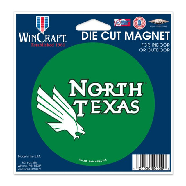 Imán troquelado de North Texas Mean Green de 4,5" x 6"