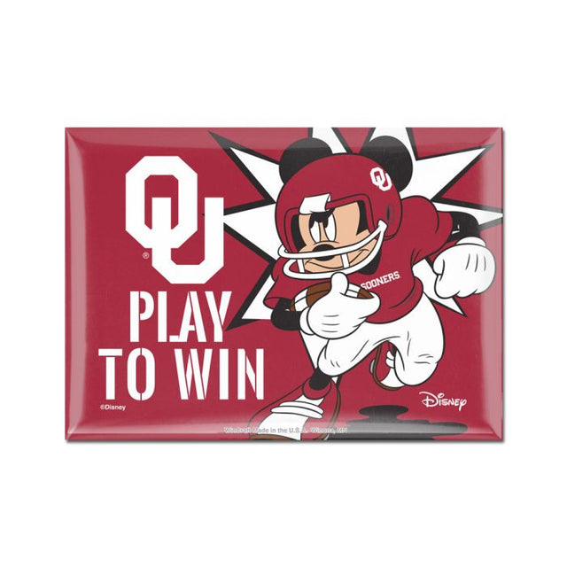 Oklahoma Sooners / Disney MICKEY MOUSE FOOTBALL Metal Magnet 2.5" x 3.5"