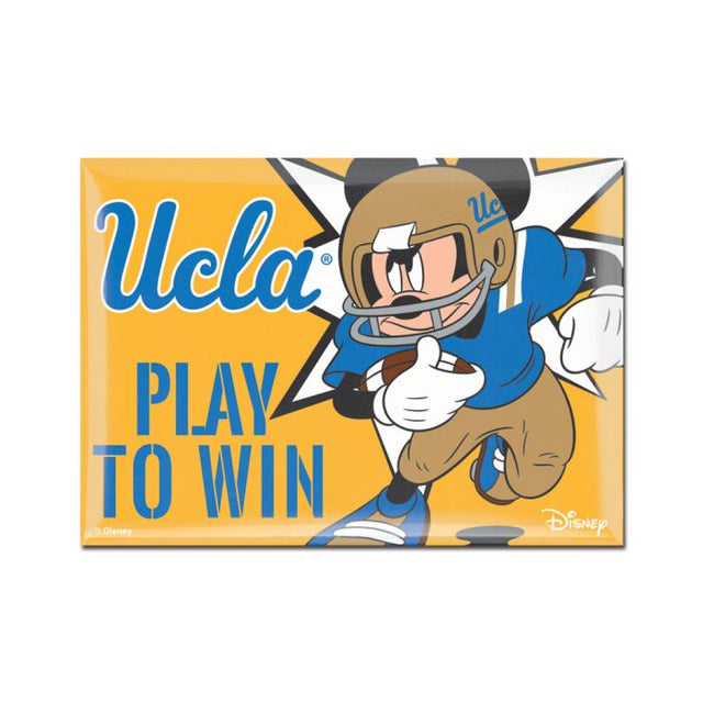 Imán de metal de 2,5" x 3,5" con la imagen de Mickey Mouse de los Bruins de UCLA y el equipo de fútbol de Disney