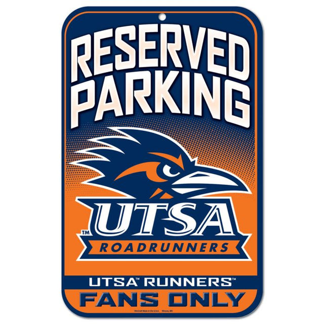 Texas San Antonio Roadrunners Reserved Parking Plastic Sign 11" x 17"