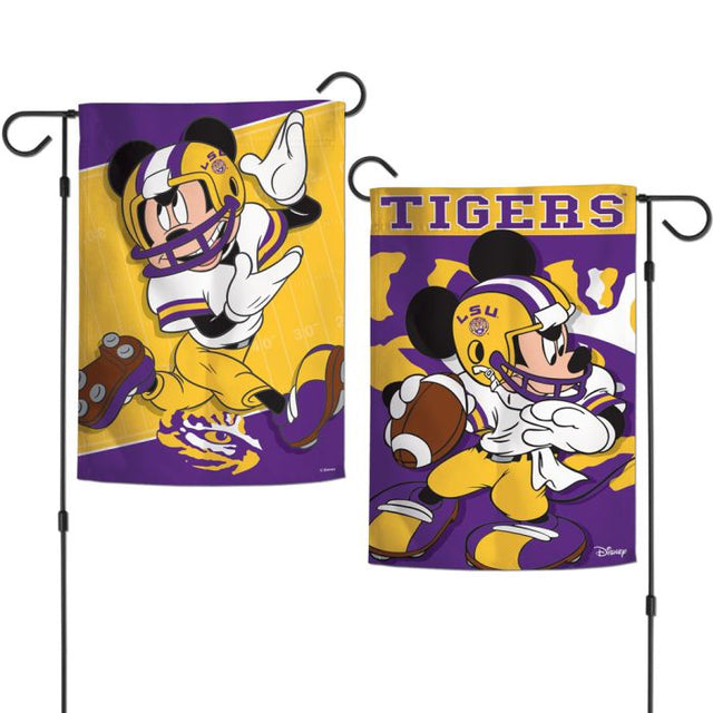 Banderas de jardín de LSU Tigers / Disney MICKEY MOUSE de 2 lados, 12,5" x 18"