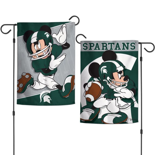 Michigan State Spartans / Disney MICKEY MOUSE Garden Flags 2 sided 12.5" x 18"