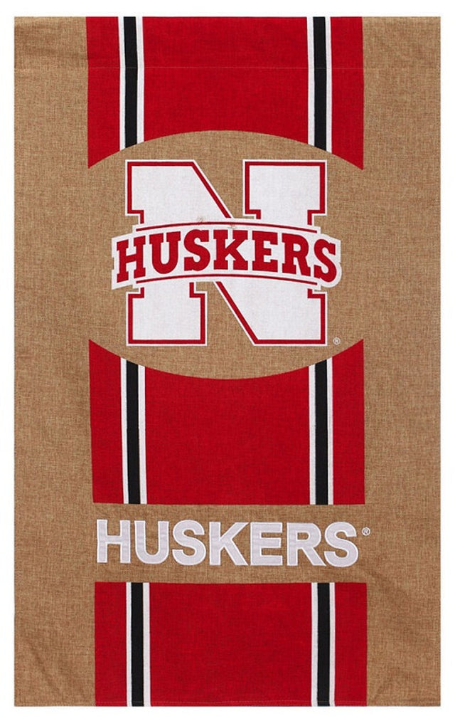 Bandera de los Nebraska Cornhuskers de 29 x 43 pulgadas, estilo casa de arpillera CO