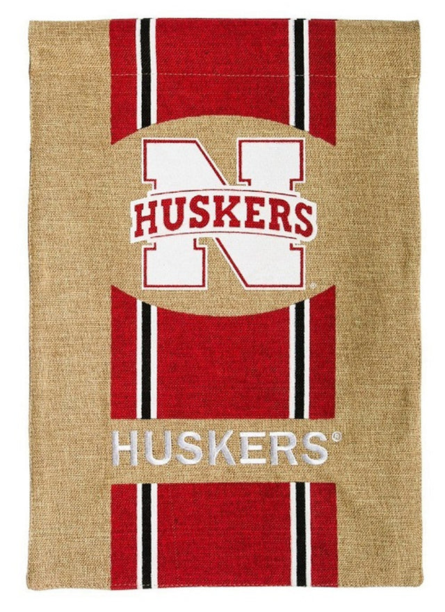 Nebraska Cornhuskers Flag Garden Style Burlap CO