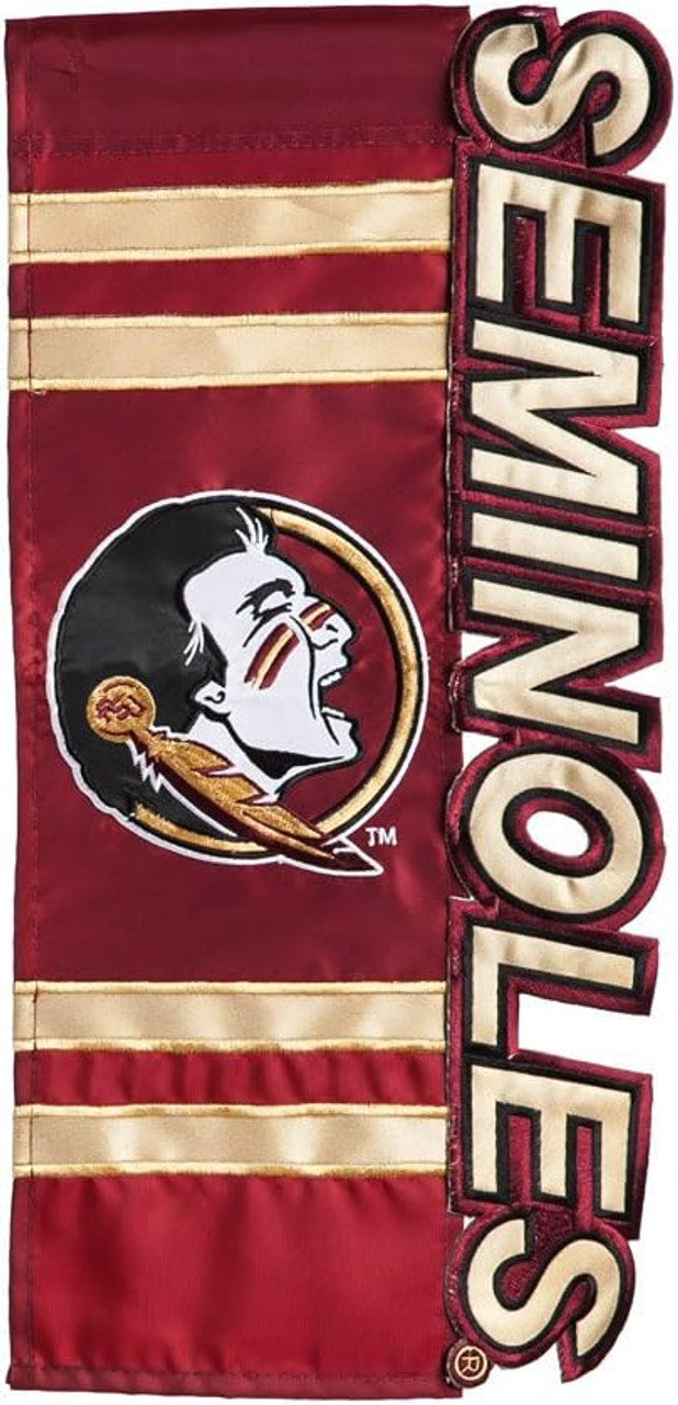 Florida State Seminoles Flag Garden Style Applique Sculpted